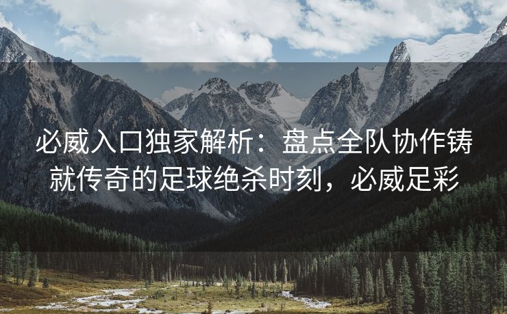 必威入口独家解析：盘点全队协作铸就传奇的足球绝杀时刻，必威足彩  第2张