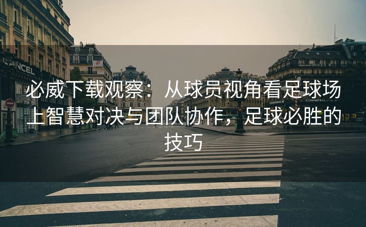 必威下载观察：从球员视角看足球场上智慧对决与团队协作，足球必胜的技巧  第2张
