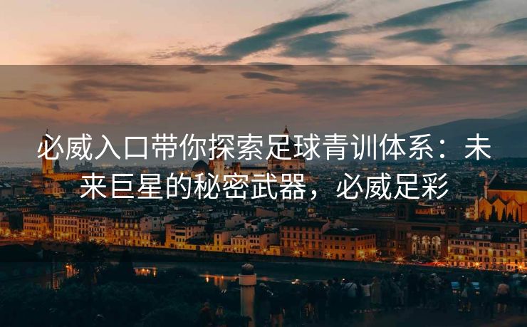 必威入口带你探索足球青训体系：未来巨星的秘密武器，必威足彩